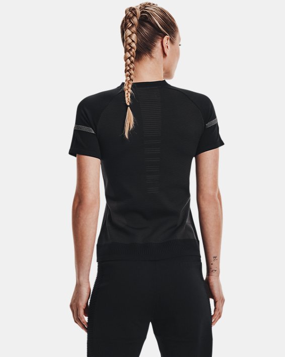Women's UA IntelliKnit ¼ Zip Short Sleeve, Black, pdpMainDesktop image number 1